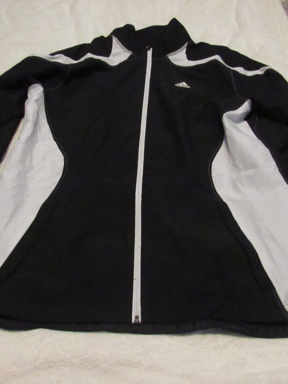 Adidas Black & White Track Jacket Size Small USED